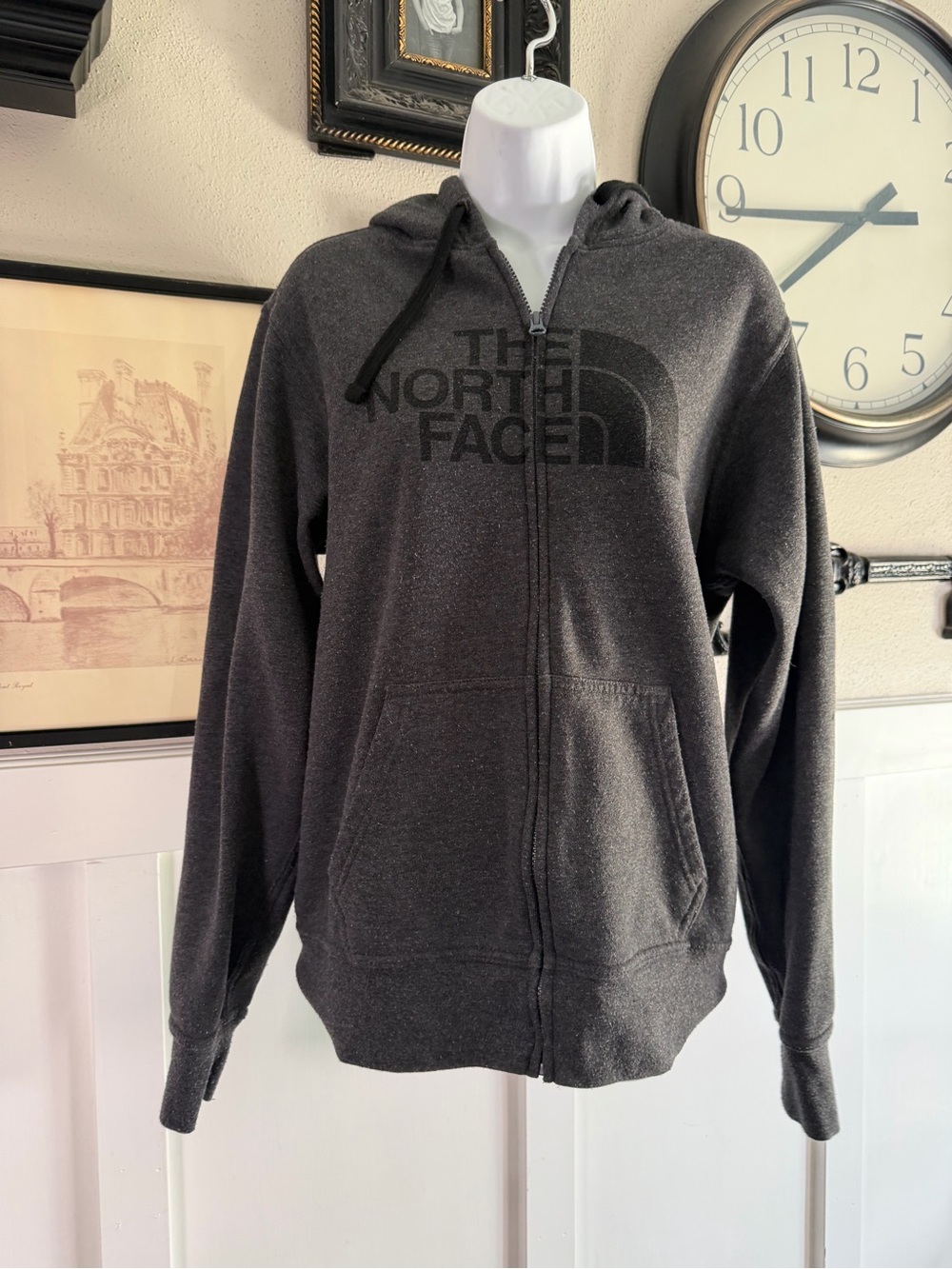 The North Face Dark Charcoal Full-Zip Hoodie Sm k516